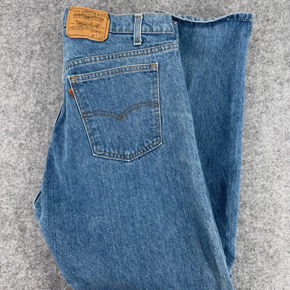 Vintage Levis 505 Orange Tab Jeans Mens 38x32 Blue Straight Leg Made in USA 90s
